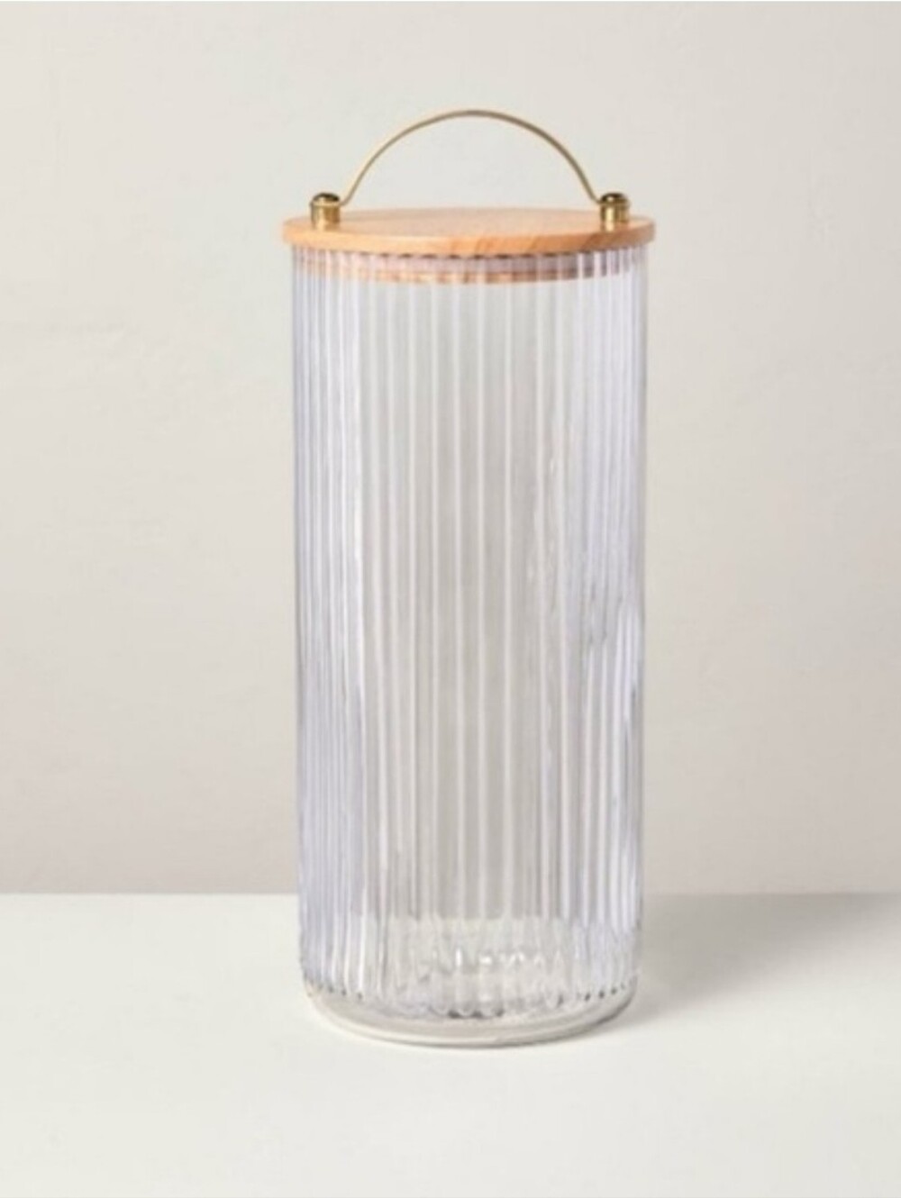 Hearth & Hand 80 Oz Clear Fluted Glass Countertop Canister